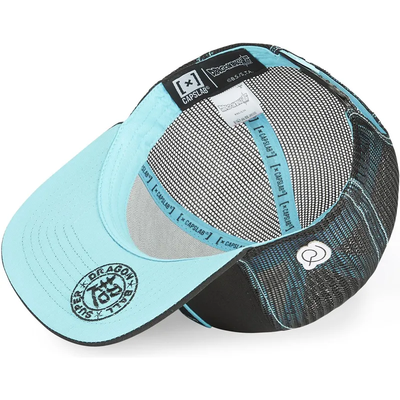 czapka-plaska-trucker-czarna-i-niebieska-son-goku-super-saiyan-blue-sa1-dragon-ball-od-capslab