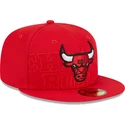 czerwona-dopasowana-czapka-z-daszkiem-59fifty-draft-edition-2023-chicago-bulls-nba-od-new-era