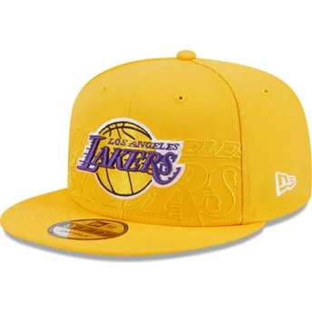 Żółta, płaska czapka snapback 9FIFTY Draft Edition 2023 zespołu Los Angeles Lakers NBA od New Era