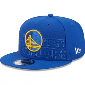 Niebieska płaska czapka snapback 9FIFTY Draft Edition 2023 Golden State Warriors NBA od New Era