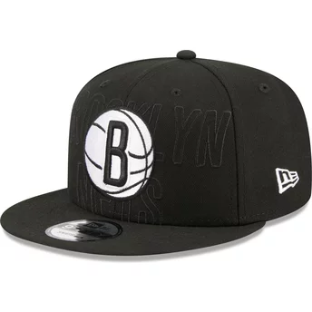Czarna, płaska czapka snapback 9FIFTY Draft Edition 2023 Brooklyn Nets NBA od New Era