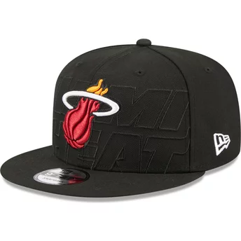 Czarna płaska czapka snapback 9FIFTY Draft Edition 2023 z Miami Heat NBA od New Era