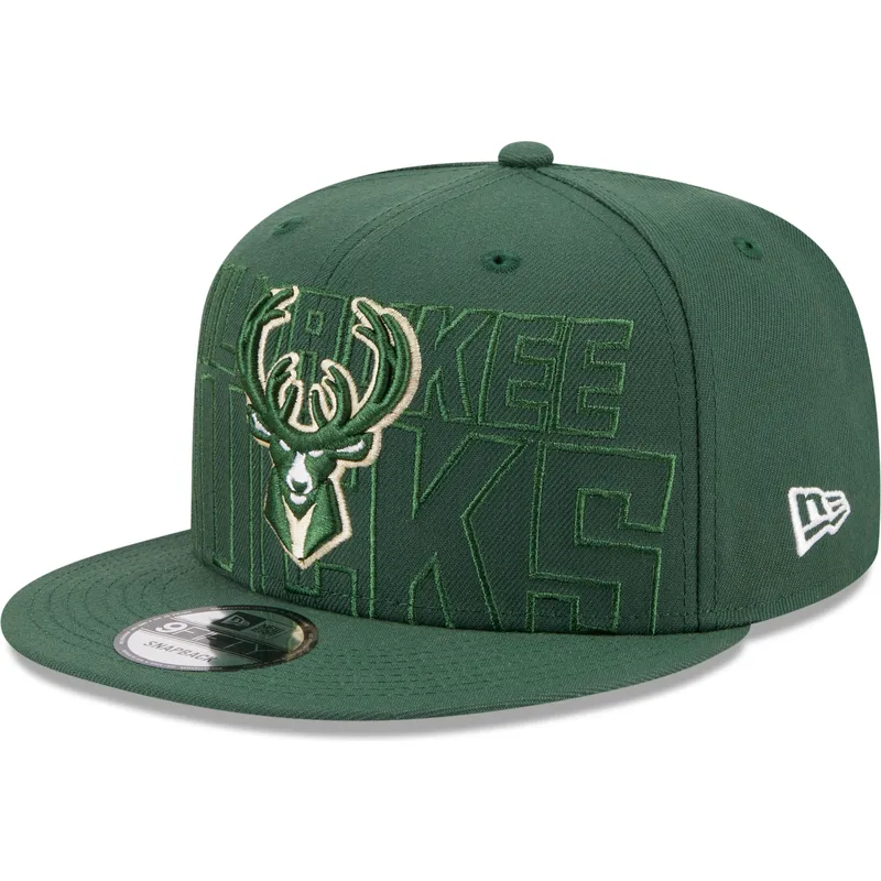 czapki-plana-zielony-snapback-9fifty-draft-edition-2023-milwaukee-bucks-nba-new-era