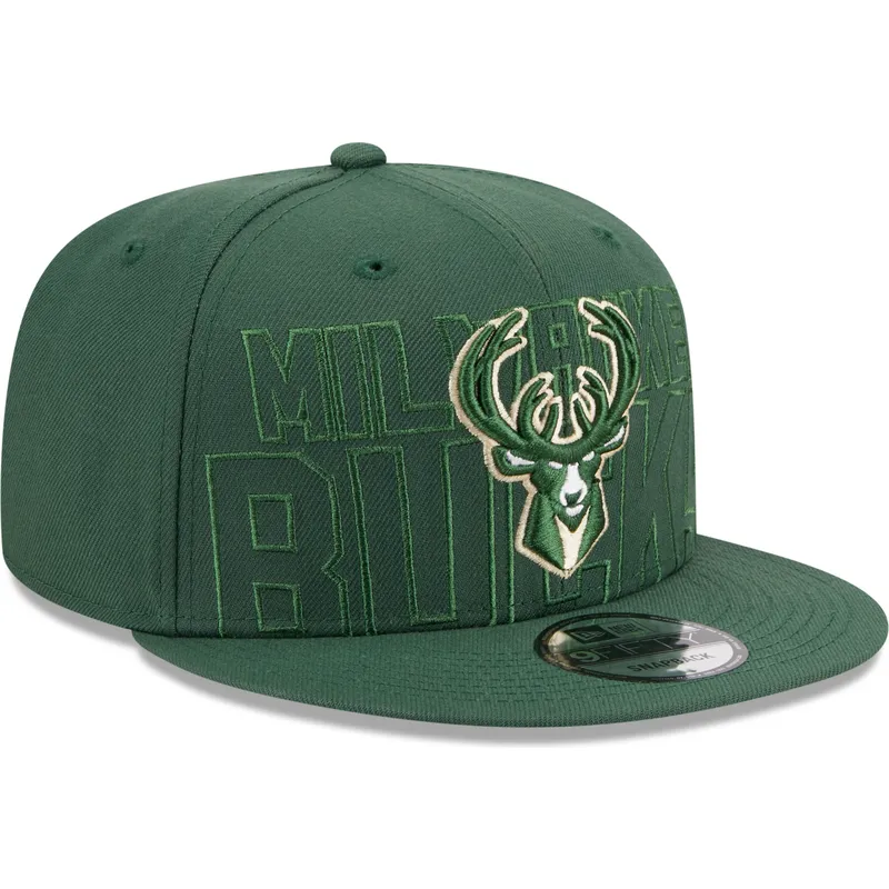 czapki-plana-zielony-snapback-9fifty-draft-edition-2023-milwaukee-bucks-nba-new-era