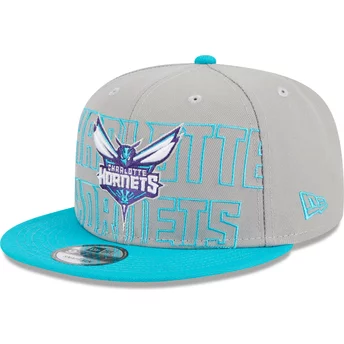Szara i niebieska czapka z prostym daszkiem snapback 9FIFTY Draft Edition 2023 Charlotte Hornets NBA od New Era