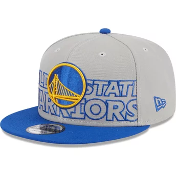 Szara i niebieska czapka z daszkiem typu snapback 9FIFTY Draft Edition 2023 od Golden State Warriors NBA od New Era