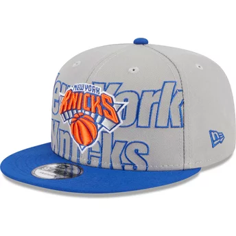 Szara i niebieska czapka z daszkiem snapback 9FIFTY Draft Edition 2023 od New York Knicks NBA od New Era