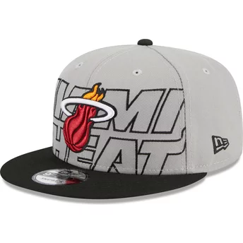 Szara i czarna snapback czapka 9FIFTY Draft Edition 2023 z Miami Heat NBA od New Era