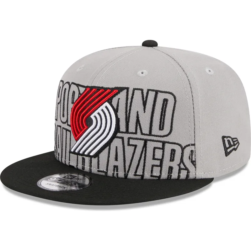szara-i-czarna-plaska-czapka-snapback-9fifty-draft-edition-2023-portland-trail-blazers-nba-new-era