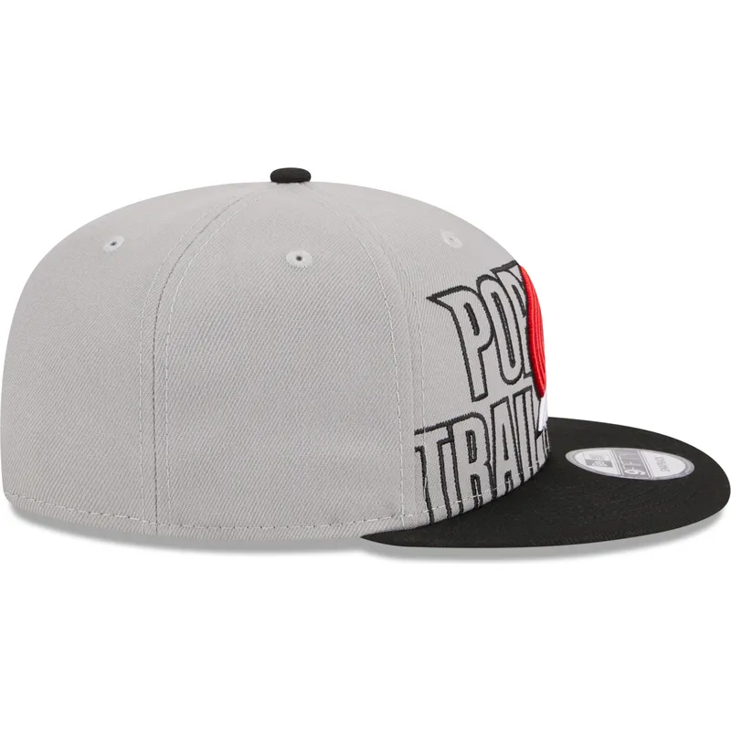 szara-i-czarna-plaska-czapka-snapback-9fifty-draft-edition-2023-portland-trail-blazers-nba-new-era