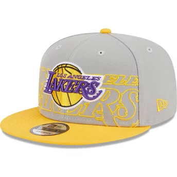 Szara i żółta czapka snapback 9FIFTY Draft Edition 2023 Los Angeles Lakers NBA od New Era