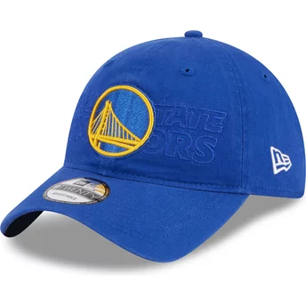 Niebieska, regulowana czapka z okrągłym daszkiem 9TWENTY Draft Edition 2023 od Golden State Warriors NBA od New Era