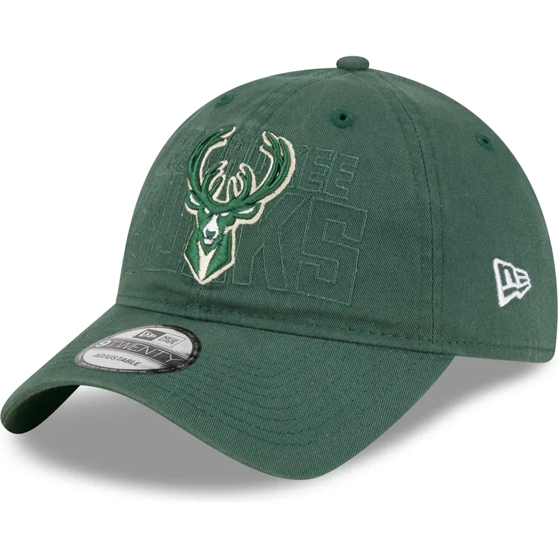 zielona-regulowana-czapka-z-zakrzywionym-daszkiem-9twenty-draft-edition-2023-milwaukee-bucks-nba-new-era