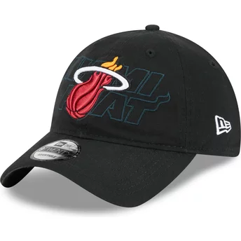 Czarna, regulowana czapka z daszkiem 9TWENTY Draft Edition 2023 Miami Heat NBA od New Era