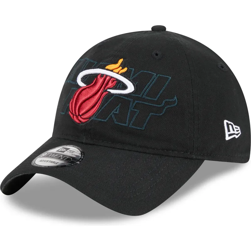 czarna-regulowana-czapka-z-zakrzywionym-daszkiem-9twenty-draft-edition-2023-miami-heat-nba-new-era