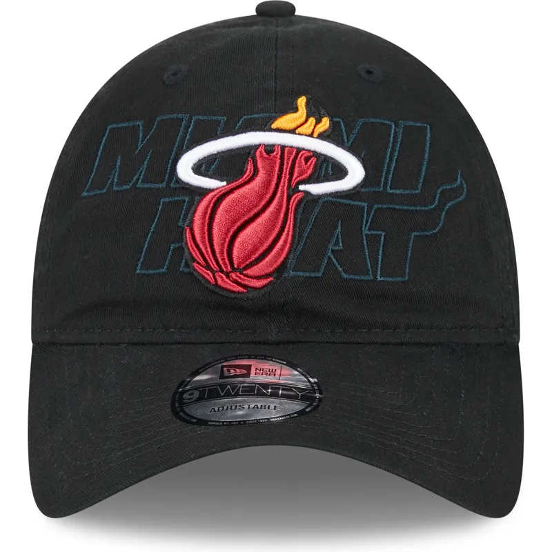 czarna-regulowana-czapka-z-zakrzywionym-daszkiem-9twenty-draft-edition-2023-miami-heat-nba-new-era