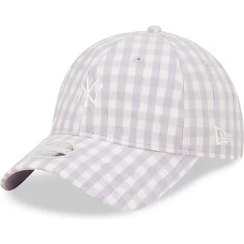 Jasnofioletowa, regulowana damska czapka z daszkiem 9TWENTY Gingham od New York Yankees MLB od New Era