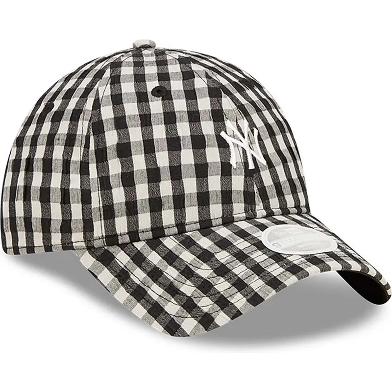 czapki-curva-czarny-tasma-regulowana-9twenty-gingham-new-york-yankees-mlb-new-era