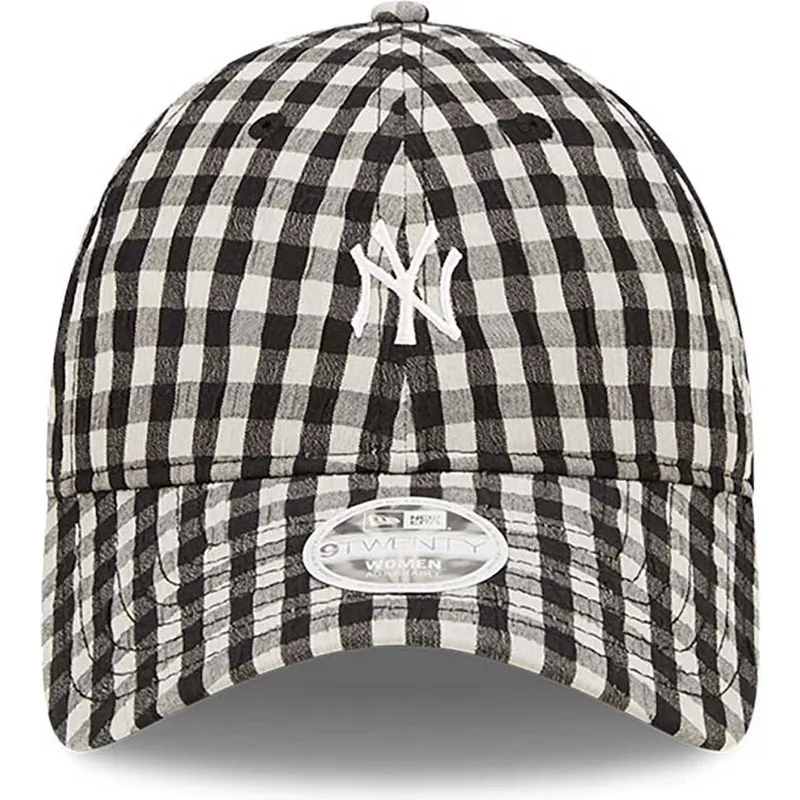 czapki-curva-czarny-tasma-regulowana-9twenty-gingham-new-york-yankees-mlb-new-era