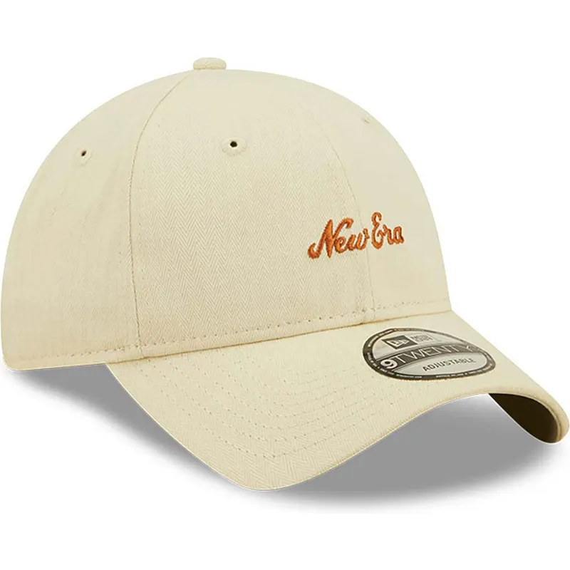 bezowa-zakrzywiona-czapka-z-regulacja-9twenty-herringbone-new-era