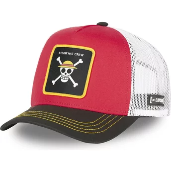 Czerwona, biała i czarna czapka trucker Straw Hat Pirates ONE2 One Piece od Capslab