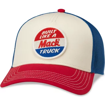 Biała, niebieska i czerwona truckerka snapback Mack Trucks Twill Valin Patch od American Needle