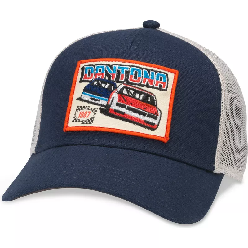 american-needle-daytona-international-speedway-valin-navy-blue-and-white-snapback-trucker-hat