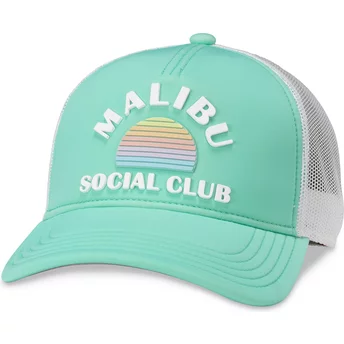 Zielona i biała czapka trucker snapback Malibu Social Club Riptide Valin od American Needle