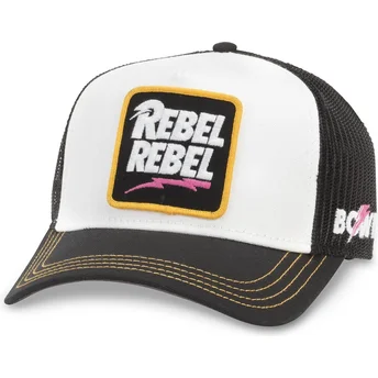 Czapka trucker biało-czarna snapback David Bowie Rebel Rebel Valin American Needle
