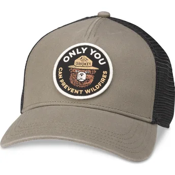 Czapka trucker brązowo-czarna snapback Smokey Bear Valin American Needle