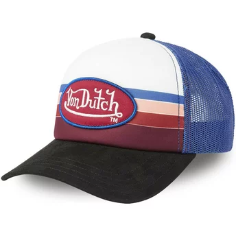 Niebieska, czerwona i czarna czapka trucker BAN BLU od Von Dutch