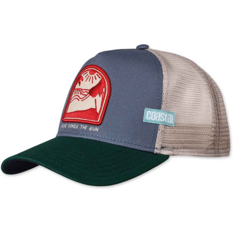 czapka-trucker-niebiesko-zielona-here-comes-the-sun-hft-od-coastal