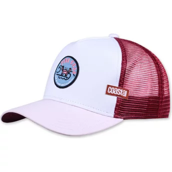 Biała, czerwona i różowa czapka trucker Pink Crab HFT od Coastal
