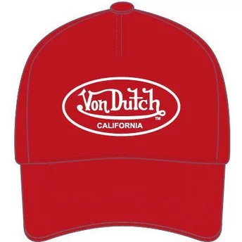 Czerwona, regulowana czapka z daszkiem LOF C6 od Von Dutch