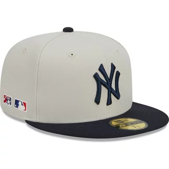 Szara i granatowa regulowana czapka z daszkiem 59FIFTY Farm Team New York Yankees MLB od New Era