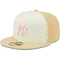 czapki-plana-bezowy-dopasowany-rosa-59fifty-seam-stitch-new-york-yankees-mlb-new-era