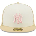 czapki-plana-bezowy-dopasowany-rosa-59fifty-seam-stitch-new-york-yankees-mlb-new-era