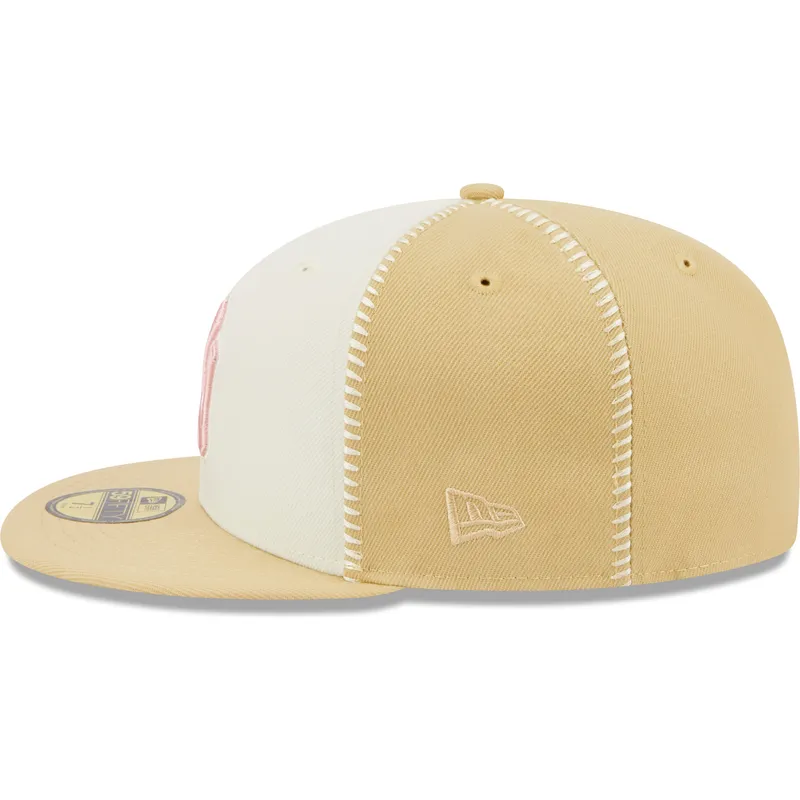 czapki-plana-bezowy-dopasowany-rosa-59fifty-seam-stitch-new-york-yankees-mlb-new-era