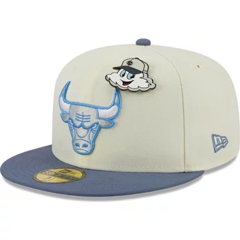 Szara i niebieska regulowana czapka z daszkiem 59FIFTY The Elements Air Pin od Chicago Bulls NBA od New Era