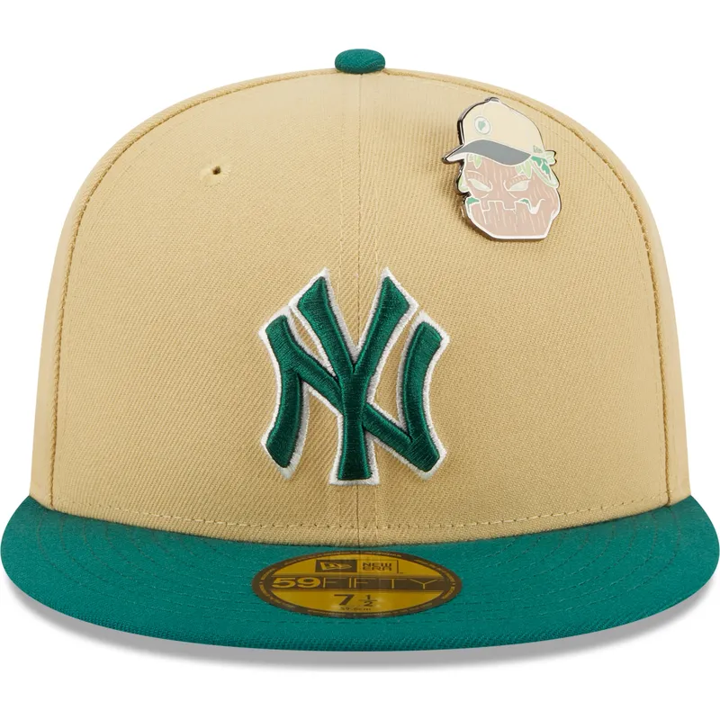 czapka-plaska-bezowa-i-zielona-dopasowana-59fifty-the-elements-earth-pin-new-york-yankees-mlb-new-era