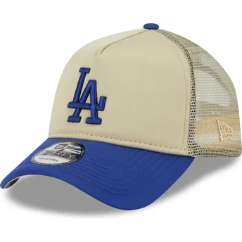 Beżowa i niebieska czapka trucker 9FORTY A Frame All Day Trucker z Los Angeles Dodgers MLB od New Era