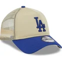 bezowo-niebieska-czapka-truckerka-9forty-a-frame-all-day-trucker-los-angeles-dodgers-mlb-od-new-era