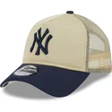 bezowo-granatowa-czapka-truckerka-9forty-a-frame-all-day-trucker-new-york-yankees-mlb-od-new-era