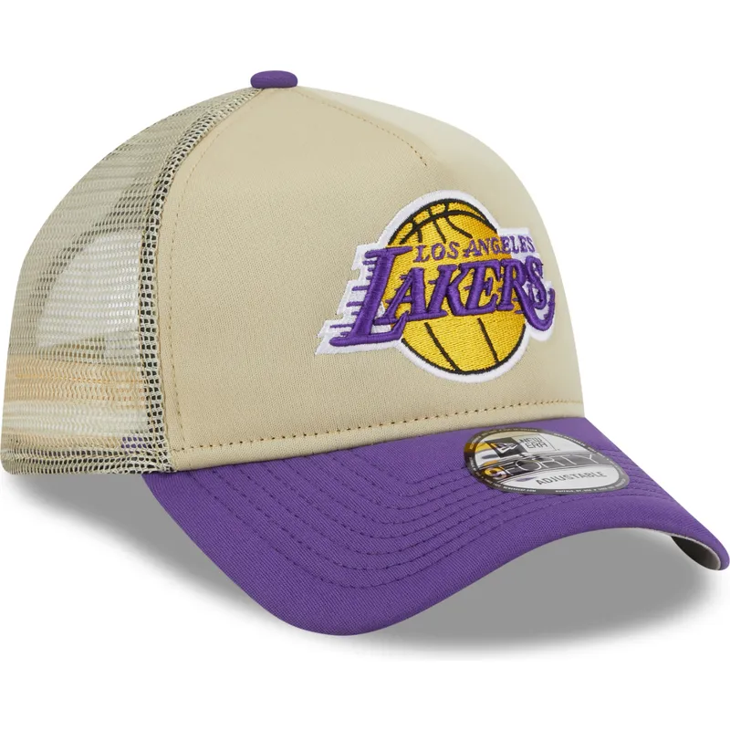 czapki-curva-bezowy-snapback-9forty-a-frame-all-day-los-angeles-lakers-nba-new-era