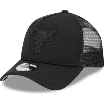 Czarna czapka trucker z czarnym logo 9FORTY A Frame All Day Trucker Chicago Bulls NBA od New Era