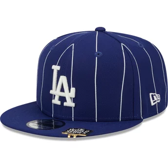 Niebieska płaska czapka snapback 9FIFTY Pinstripe Visor Clip od Los Angeles Dodgers MLB od New Era