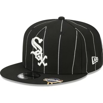Czarna, płaska czapka snapback 9FIFTY Pinstripe Visor Clip z Chicago White Sox MLB od New Era