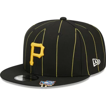 Czarna, płaskokształtna czapka snapback 9FIFTY Pinstripe Visor Clip z Pittsburgh Pirates MLB od New Era