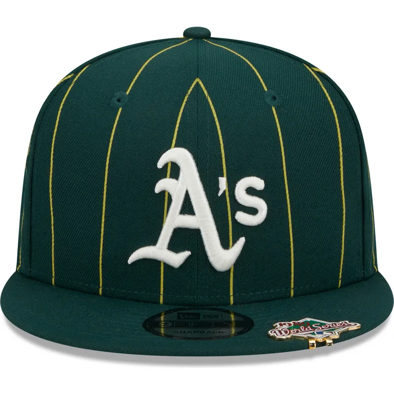 zielona-plaska-czapka-snapback-9fifty-pinstripe-visor-clip-oakland-athletics-mlb-new-era