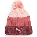 puma-women-red-and-pink-beanie-with-pompom